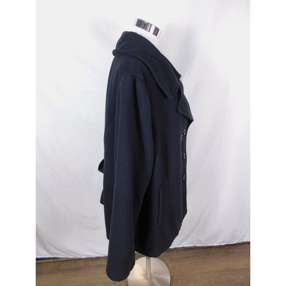 Valerie Stevens Black Double-Breasted Peacoat 3X - Plus Size Winter - Excellent - Picture 8 of 12